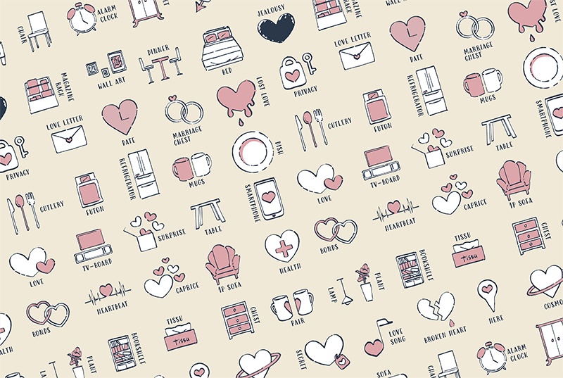 【印刷用】1色刷用手書きイラスト(いろいろ詰め合わせ)