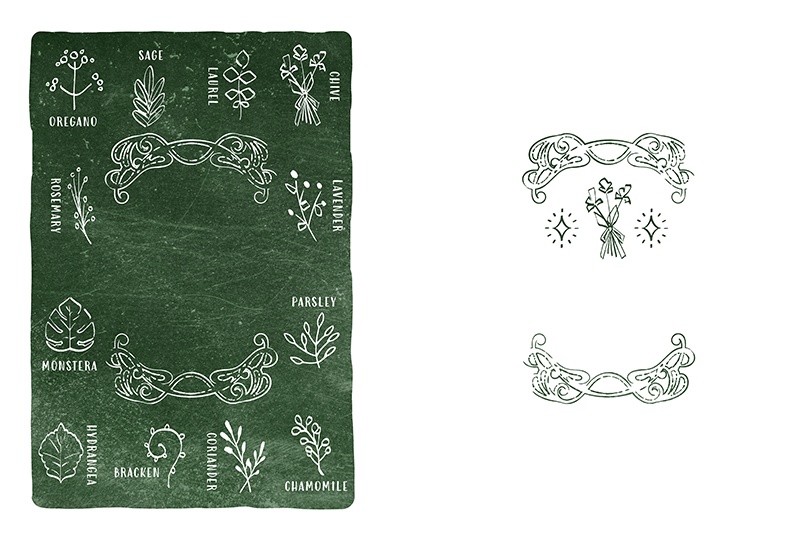 【印刷用】1色刷用手書きイラスト(いろいろ詰め合わせ)