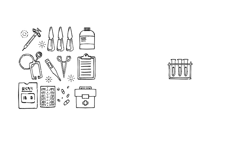 【印刷用】1色刷用手書きイラスト(いろいろ詰め合わせ)