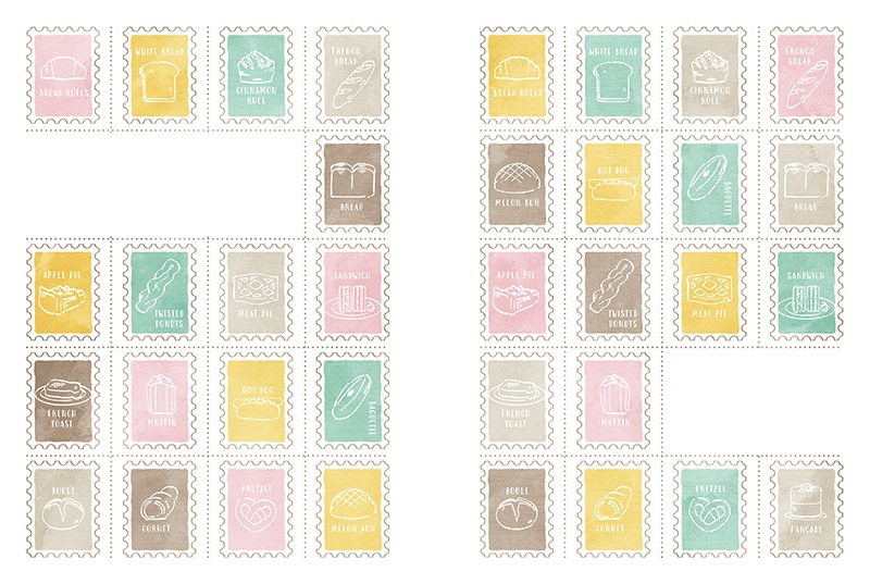 【印刷用】1色刷用手書きイラスト(食べ物)