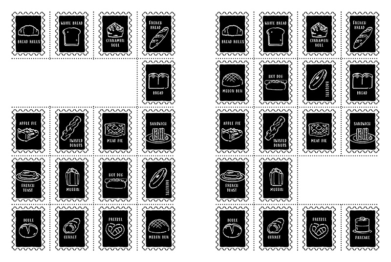 【印刷用】1色刷用手書きイラスト(食べ物)