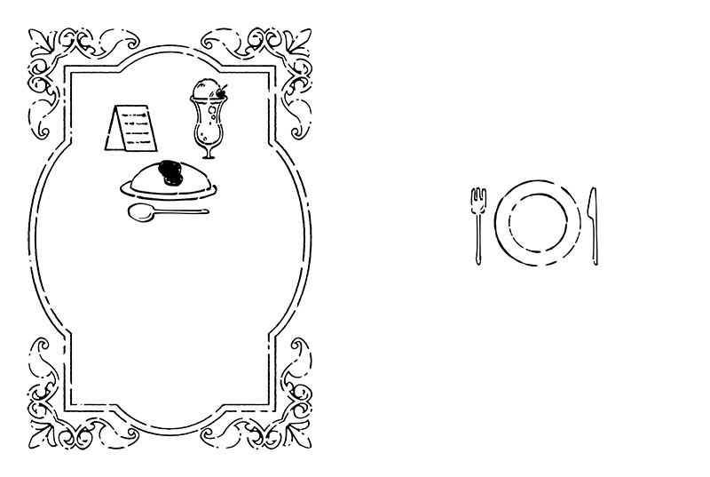 【印刷用】1色刷用手書きイラスト(食べ物)