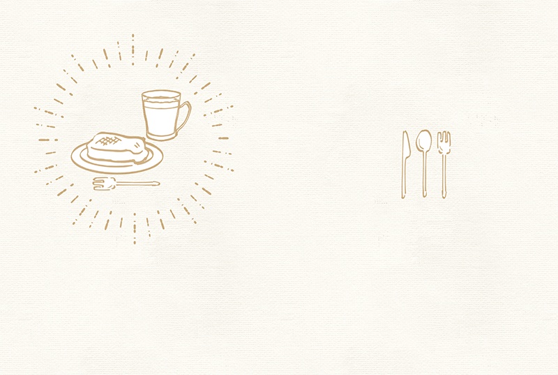 【印刷用】1色刷用手書きイラスト(食べ物)