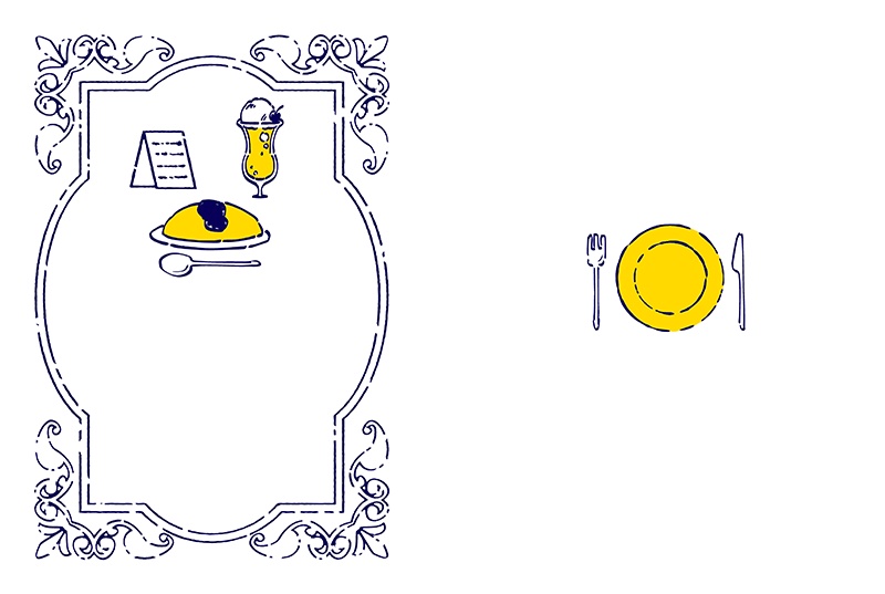 【印刷用】1色刷用手書きイラスト(食べ物)