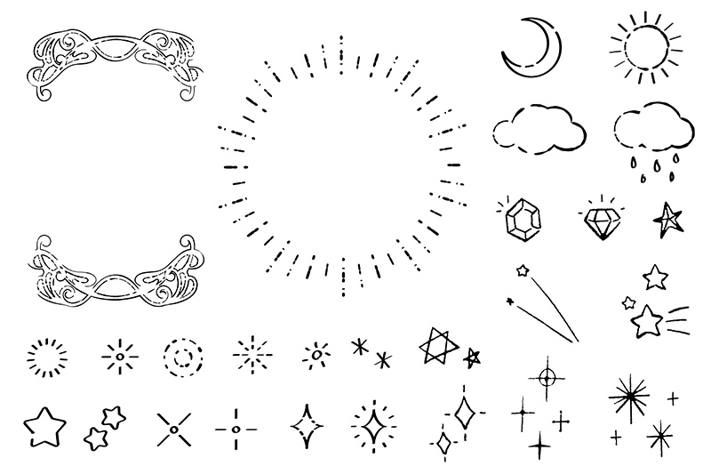 【印刷用】1色刷用手書きイラスト(食べ物)