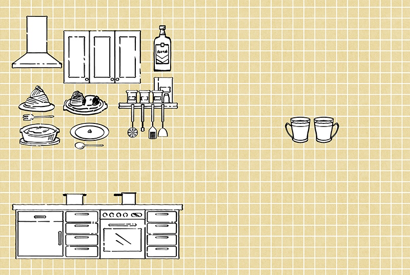 【印刷用】1色刷用手書きイラスト(食べ物)