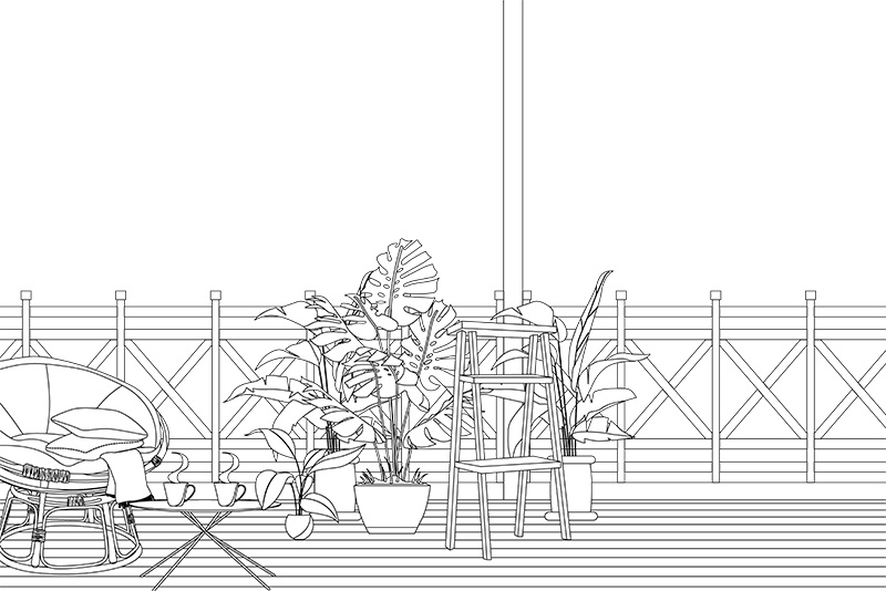 【印刷用】シティ・ポップイラスト素材