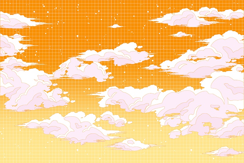 【印刷用】シティ・ポップイラスト素材