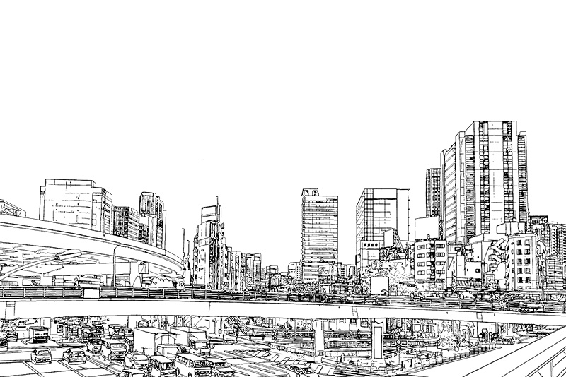 【印刷用】シティ・ポップイラスト素材