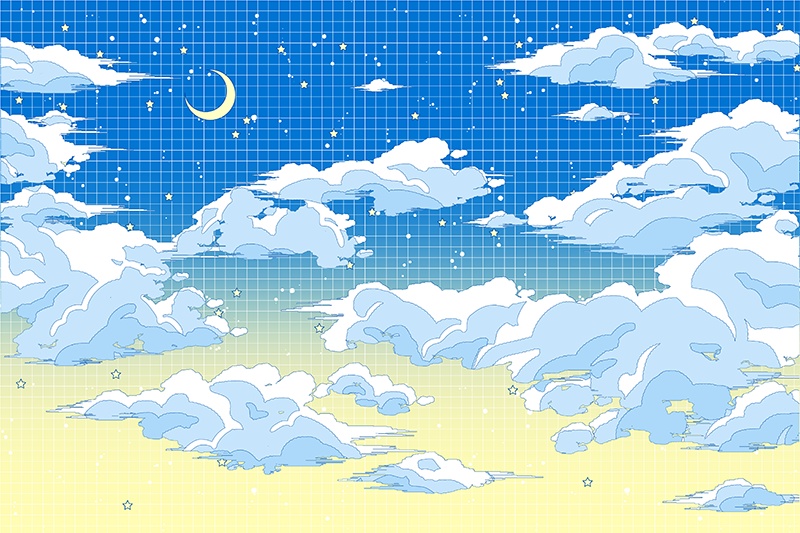 【印刷用】シティ・ポップイラスト素材