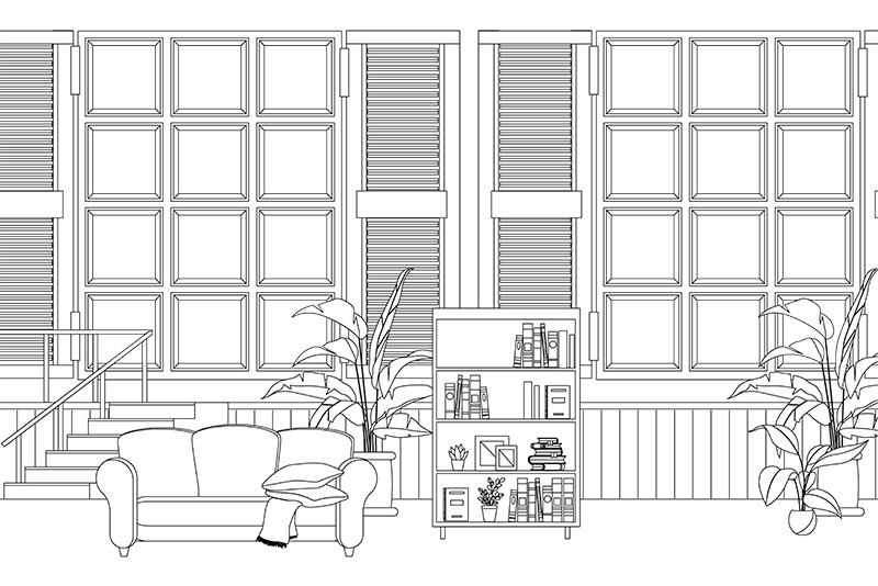 【印刷用】シティ・ポップイラスト素材