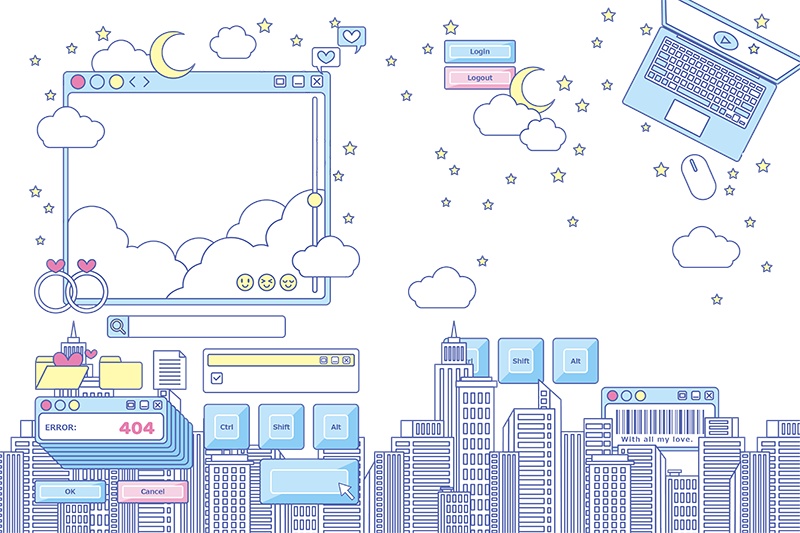 【印刷用】ガーリーポップ素材