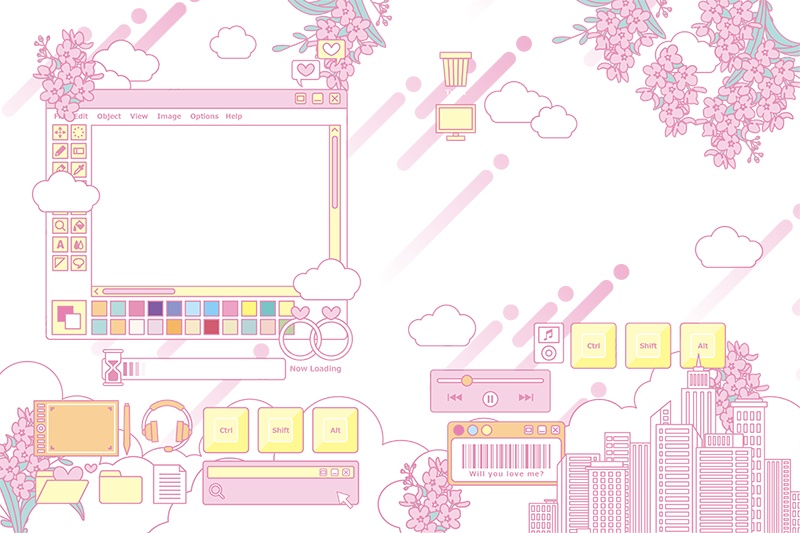 【印刷用】ガーリーポップ素材