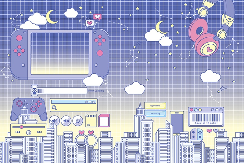 【印刷用】ガーリーポップ素材