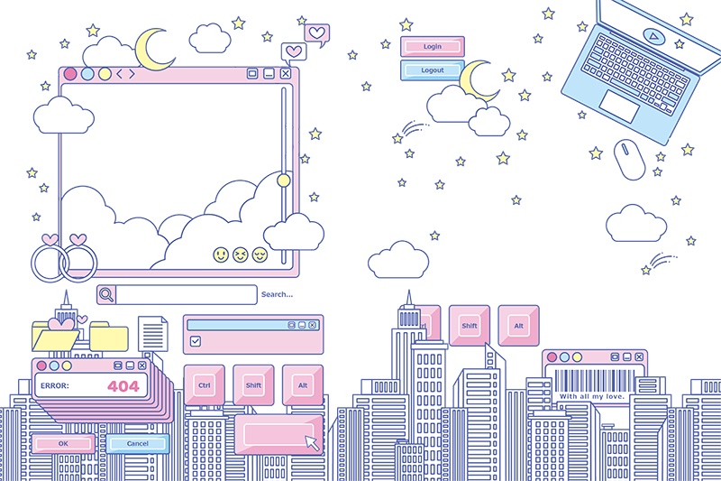 【印刷用】ガーリーポップ素材