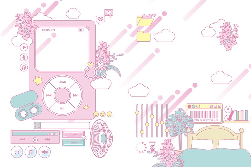 【印刷用】ガーリーポップ素材