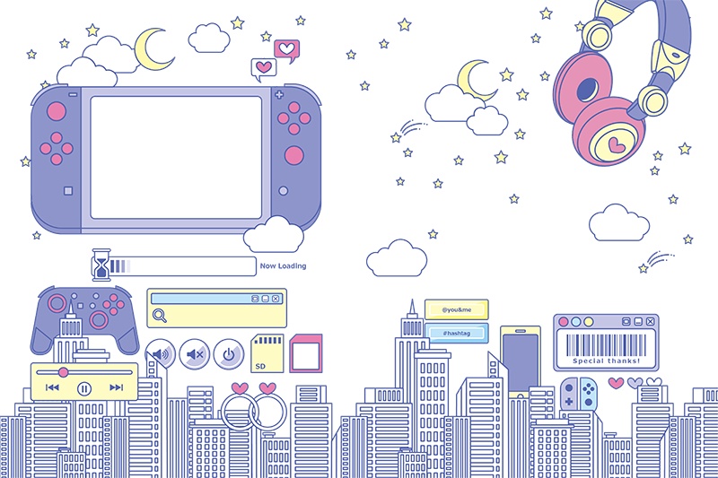 【印刷用】ガーリーポップ素材