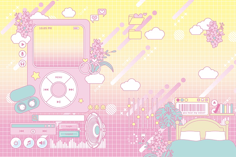 【印刷用】ガーリーポップ素材