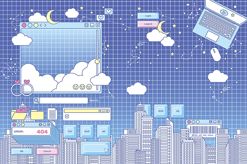 【印刷用】ガーリーポップ素材