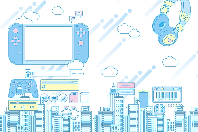 【印刷用】ガーリーポップ素材