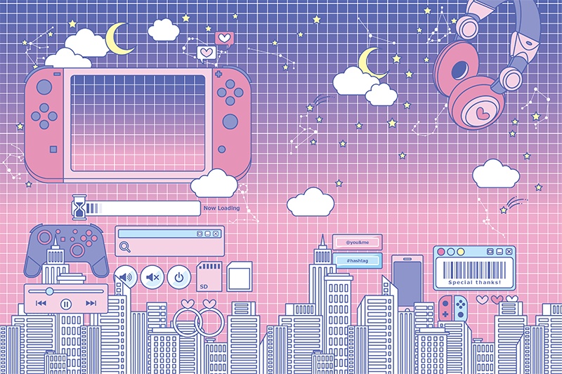 【印刷用】ガーリーポップ素材