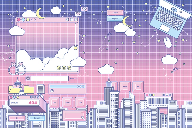 【印刷用】ガーリーポップ素材