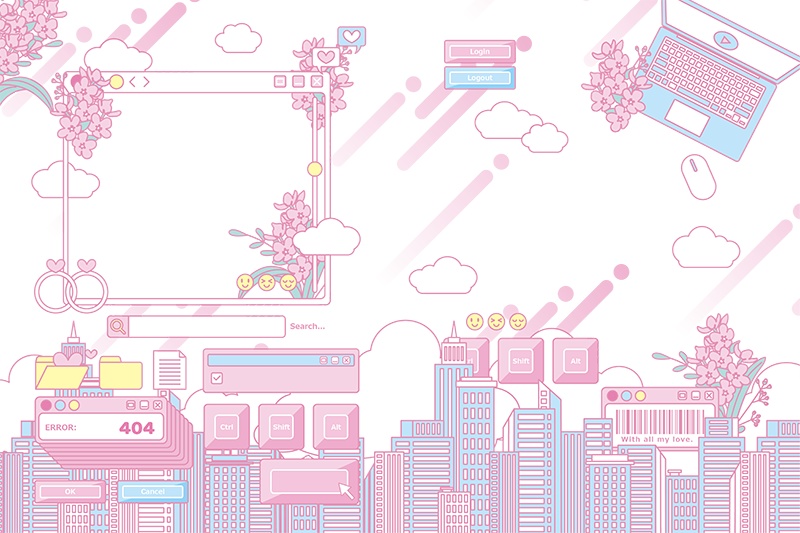 【印刷用】ガーリーポップ素材