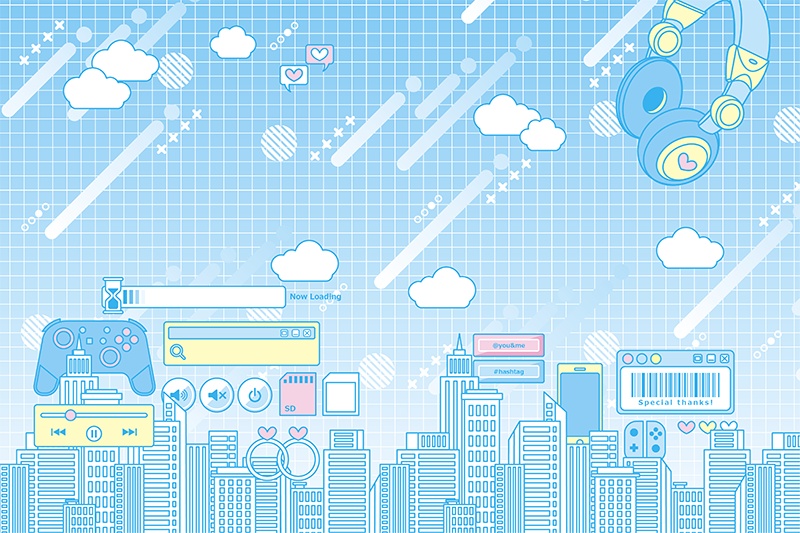 【印刷用】ガーリーポップ素材