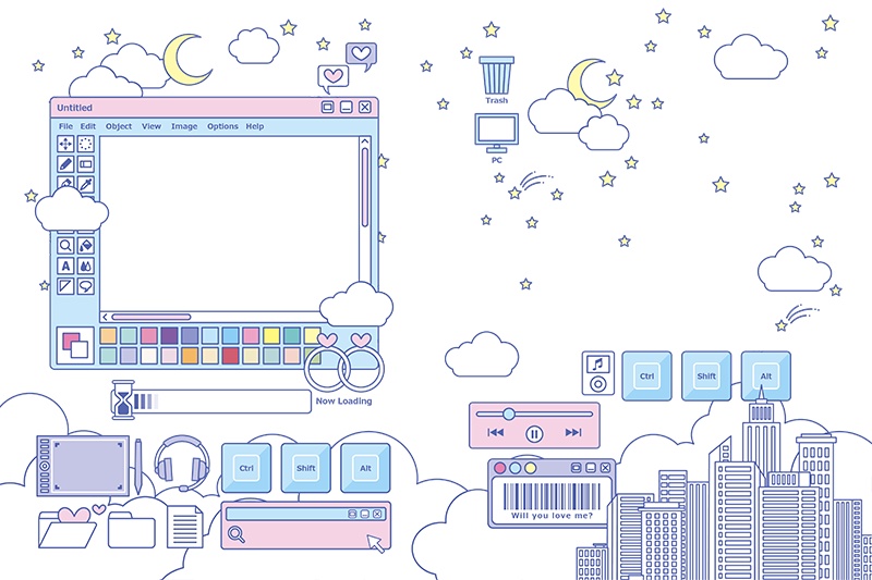 【印刷用】ガーリーポップ素材