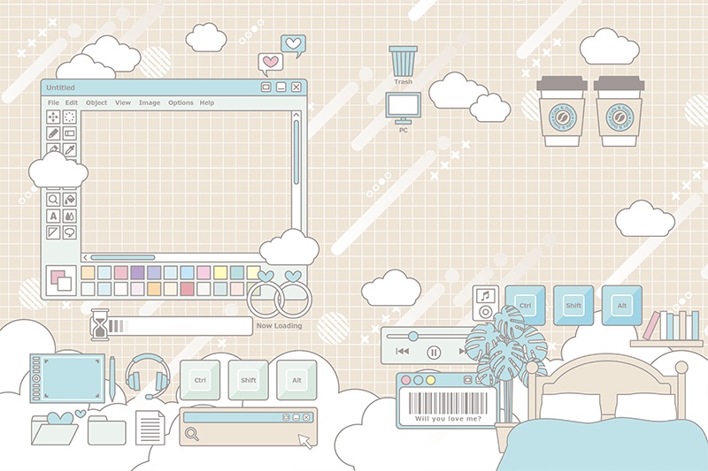 【印刷用】ガーリーポップ素材