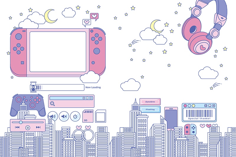 【印刷用】ガーリーポップ素材