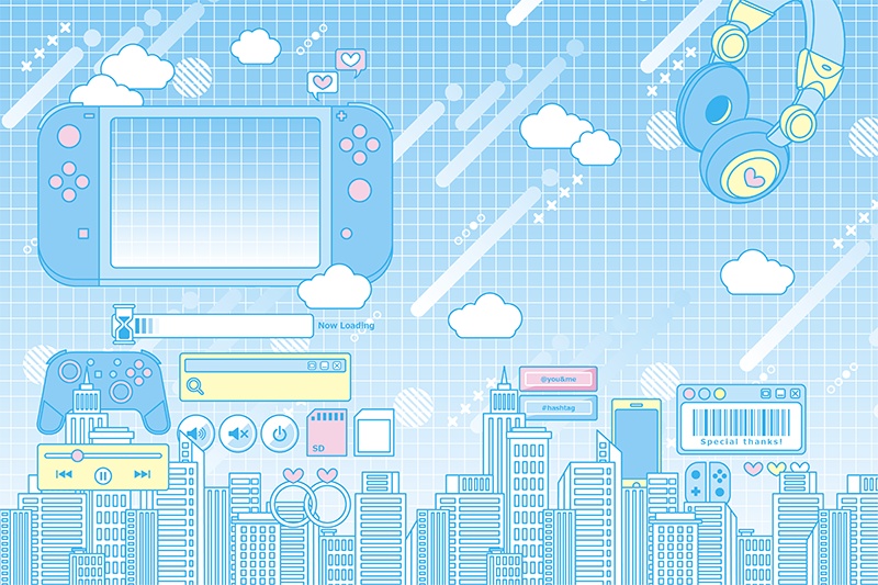 【印刷用】ガーリーポップ素材