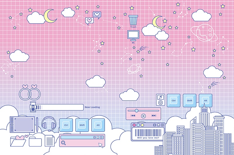 【印刷用】ガーリーポップ素材