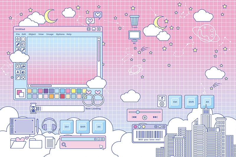 【印刷用】ガーリーポップ素材