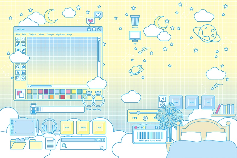 【印刷用】ガーリーポップ素材