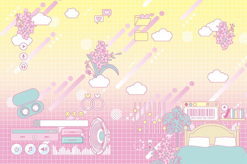 【印刷用】ガーリーポップ素材