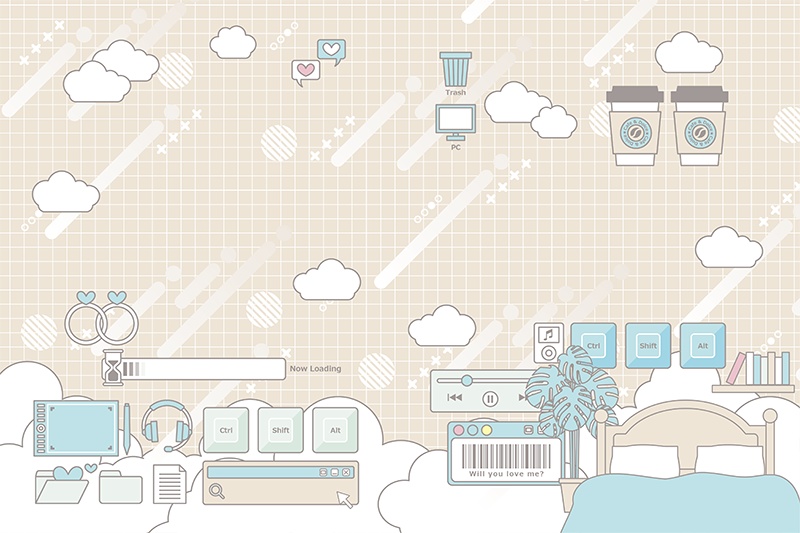 【印刷用】ガーリーポップ素材