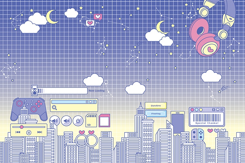 【印刷用】ガーリーポップ素材