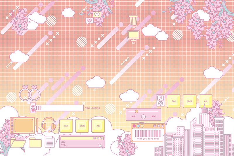 【印刷用】ガーリーポップ素材