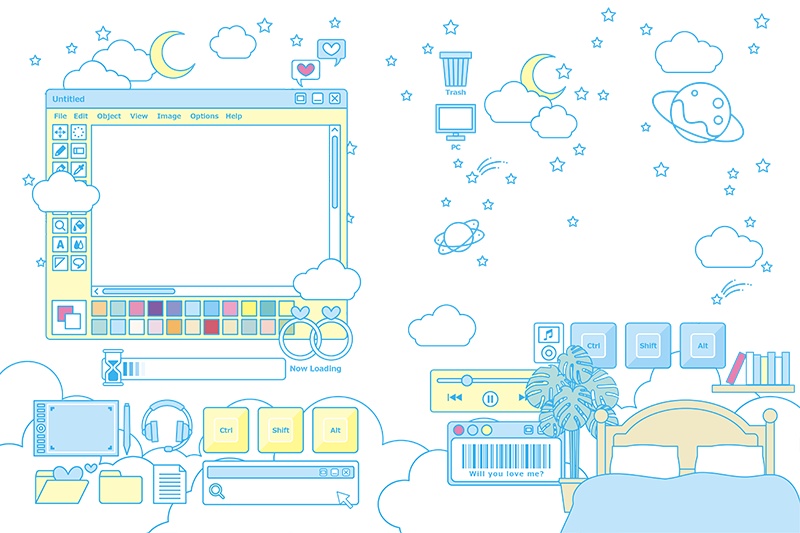 【印刷用】ガーリーポップ素材