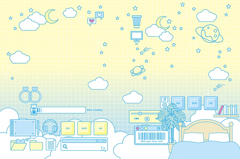 【印刷用】ガーリーポップ素材