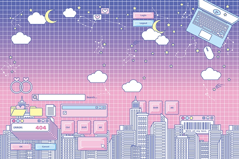 【印刷用】ガーリーポップ素材