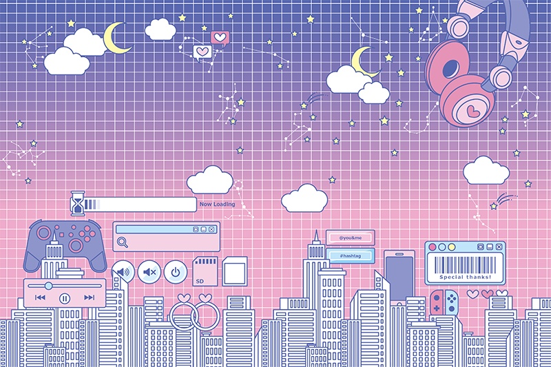 【印刷用】ガーリーポップ素材