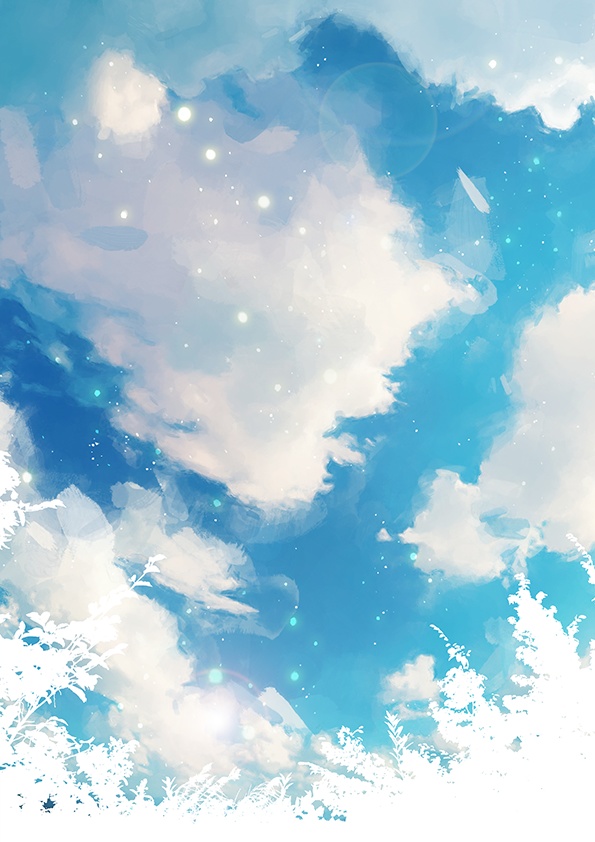 【印刷用】エモい空のイラスト素材