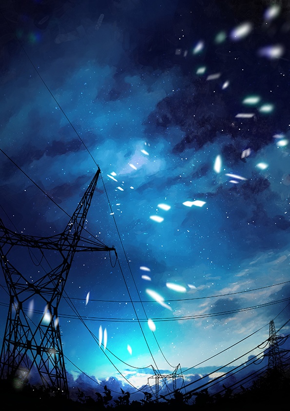 【印刷用】エモい空のイラスト素材