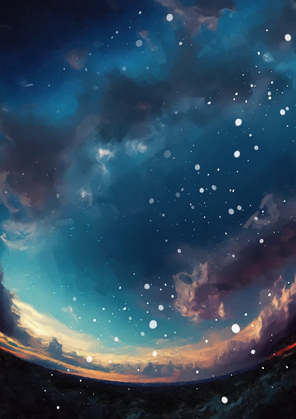 【印刷用】エモい空のイラスト素材