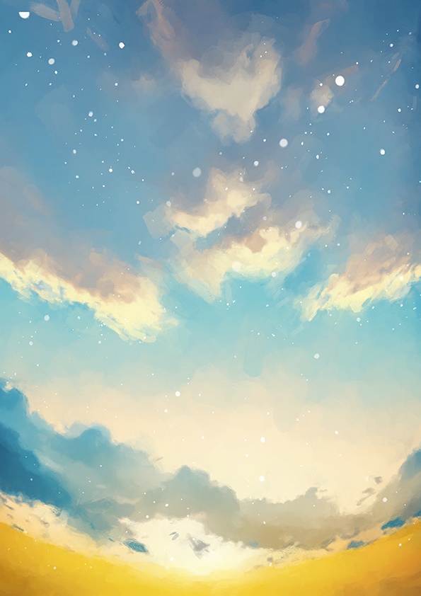 【印刷用】エモい空のイラスト素材