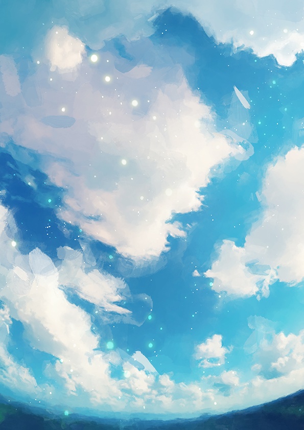 【印刷用】エモい空のイラスト素材