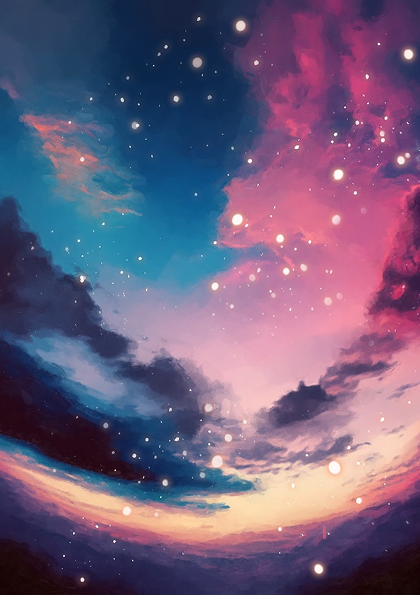 【印刷用】エモい空のイラスト素材