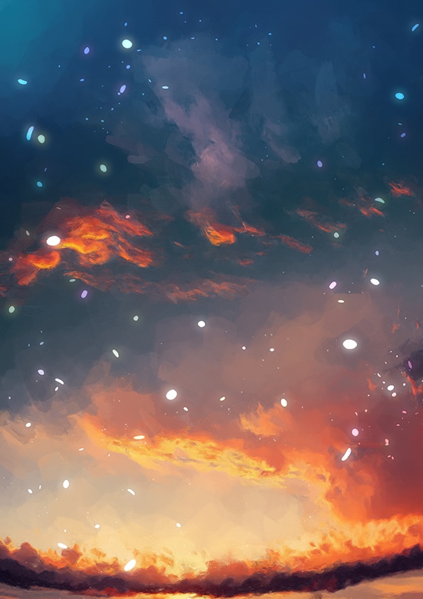 【印刷用】エモい空のイラスト素材